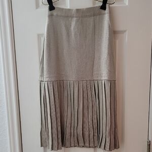 Dana Buchman Beige Metallic A-Line Skirt Sz  Small Nwot
